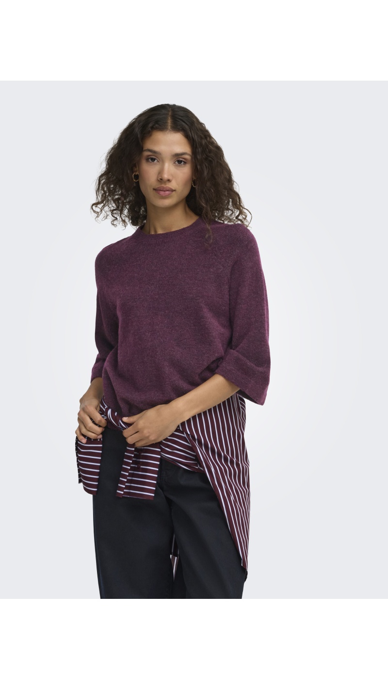 Pull Maille Mauve Wine ONLSIMONI ONLY - 2 | TOPS
